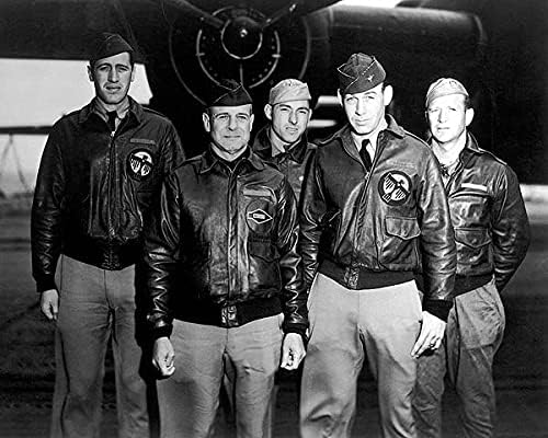 Печат на снимки Джими Дулиттла w/ B-25 и екипаж от Втората световна война 11x14 от галогенида сребро