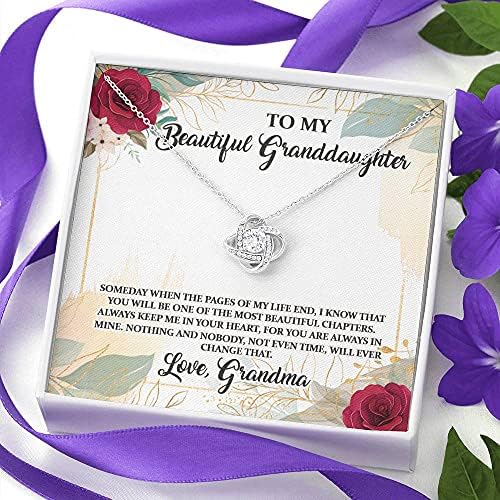 За Моята Прекрасна Внучка Ти ще Бъдеш Една От Най-красивите Глави, Окачване под формата На възел Любов, Заобиколен От Червено Дърво, Луксозна Кутия