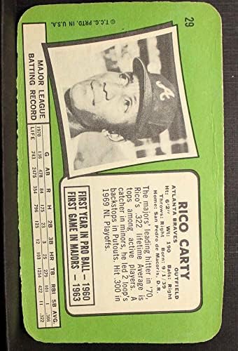 1971 Topps # 29 Рико Маккарти Атланта Брейвз (Бейзболна картичка) EX/MT Braves