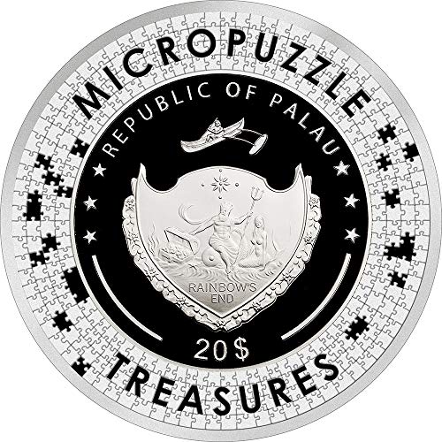 2019 DE Micropuzzle Treasures PowerCoin Звездна Нощ на Ван Гог 3 Грама Сребърна монета от 20$ Палау 2019 Доказателство