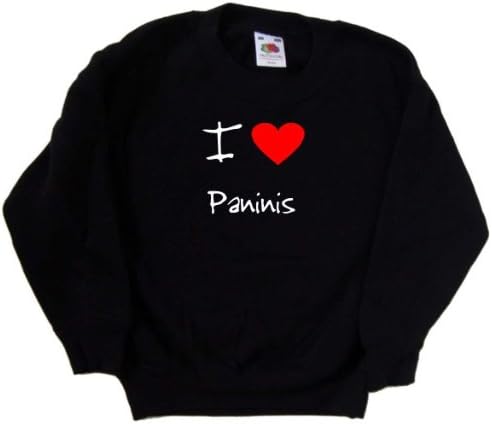 Черна детска Hoody I Love Heart Paninis