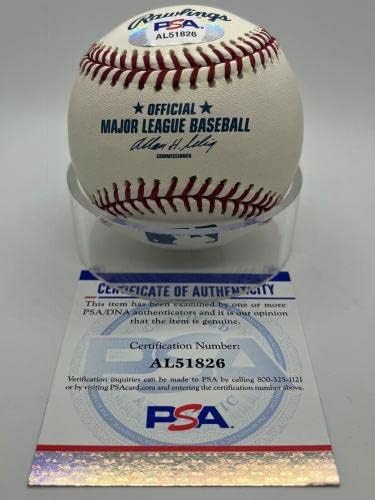 Боб Бар Подписа Автограф На Конгреса Официално Бейзболен PSA MLB DNA - Бейзболни топки с автографи