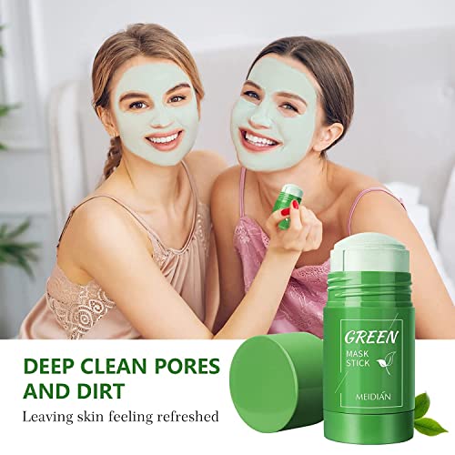 Маска за лице-Стик от зелен чай (2 опаковки) За грижа за кожата, Маска-Стик За дълбоко Почистване, Без дълго,