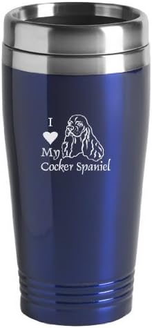 Пътна чаша Sutter's Mill Specialties на 16 унции От неръждаема стомана - I Love My Кокър Spaniel - Син