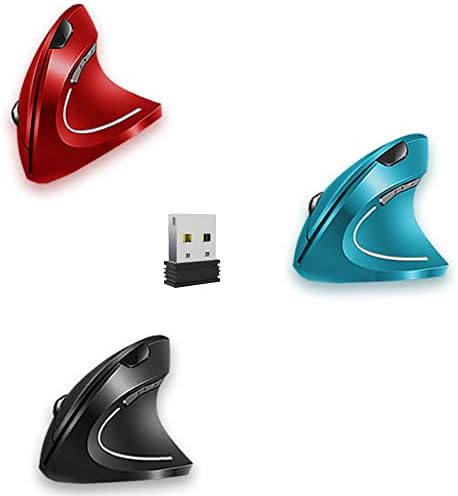 Безжична мишка Vassink Ергономична Мишка Акумулаторни Вертикални Оптична Мишка с USB приемник, 6 Бутона 2.4