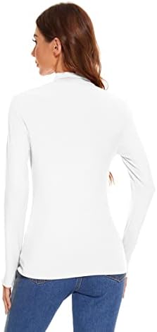 Дамски Блузи с Имитация на Turtlenecks с дълъг ръкав и Леко Многослойными Ризи-Пуловери