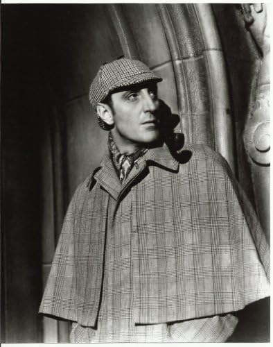 Шерлок Холмс Снимка Базил Rathbone Шапка, палто и тръба 8 х 10 Снимка №2