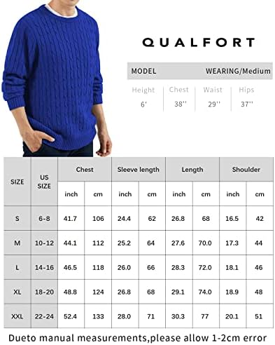 Мъжките Пуловери QUALFORT, Пуловер с кръгло деколте, Ежедневни Блузи с дълъг ръкав