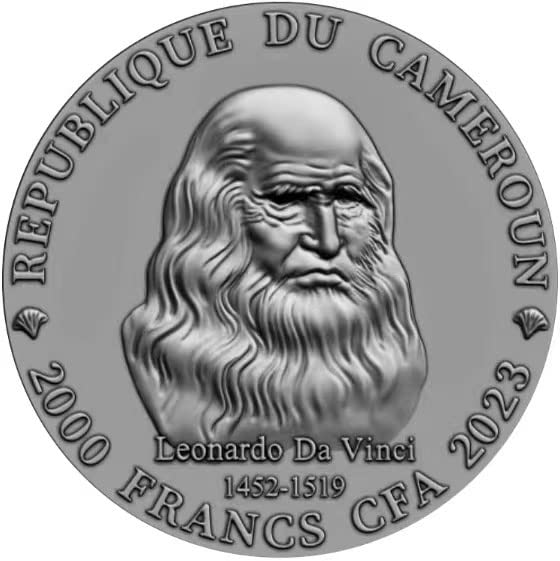 2023 Модерна Възпоменателна монета PowerCoin Леда И Лебедът 2 Грама Сребърна монета 2000 Франка Камерун 2023 Антични гарнитури