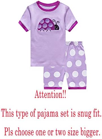 Пижамный Комплект KikizYe Little Big За момичета, Пижама с къс Ръкав, Пижама от Памук