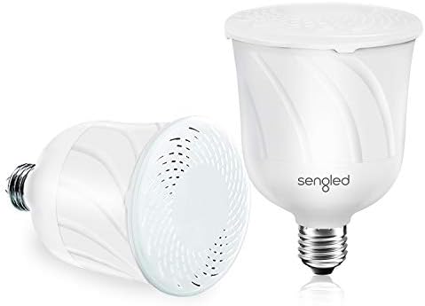 Интелигентен led лампа Sengled Pulse LED с Bluetooth-високоговорител JBL, с управление чрез приложение, до 8 led лампи BR30 с начален комплект, на база E26, е Съвместим с Алекса, бял, 2 опа?