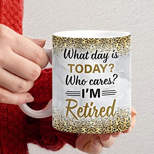 SANDJEST Персонализирана Чаша за Пенсиониране Дама На Пенсия Какъв Ден е Днес Чаши за Кафе Керамична Чаша 11