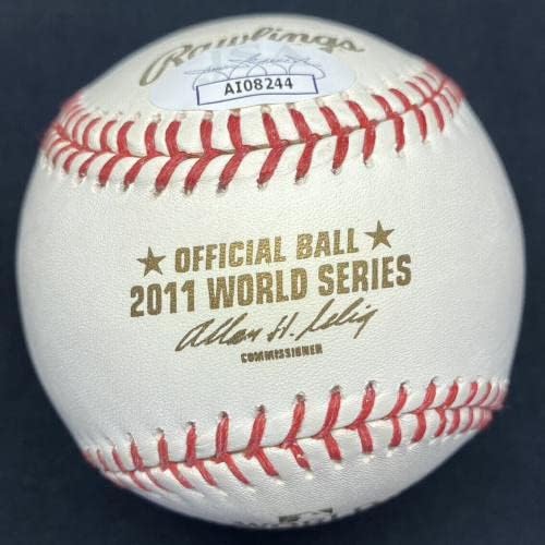 Даниел Дескалсо 11 от 11 Шампионската WS 2011 подписа договор с World Series Baseball JSA - Бейзболни топки