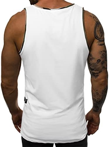 Maiyifu-GJ Мъжки Тениски за фитнес зала с Ожулвания, Без Ръкави, Елек за тренировка на кръста, Нередовна плътно