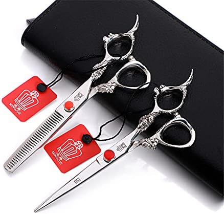 XJPB Комплект Ножица За Подстригване на Коса Набор от Фризьорски Ножици 6,0 Инча Японски 440C От Неръждаема Стомана за Фризьорски Салон за Мъже, Жени Дръжката на Крана