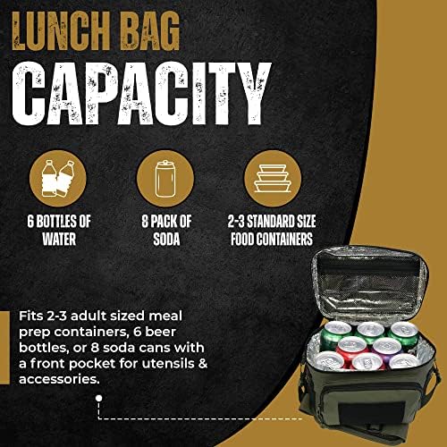 Чанта за хранене за възрастни с изолация HSD с дебелина 10 мм - Запечатани за топла и студена температура - Тактически стил, лесен за почистване, трайна и водоустойчив -