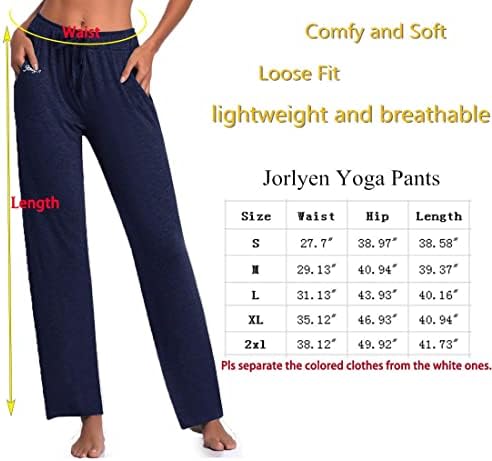 Дамски панталони за Йога Jorlyen, Дълги Удобни Панталони на експозиции от Модала, Преки Свободни Панталони за