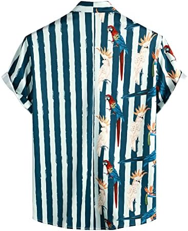 VATPAVE Мъжки Хавайски Комплекти с Фламинго, Ежедневни Ризи с копчета и Къс ръкав, Плажно Облекло