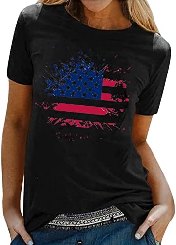 Риза MIASHUI на Експозиции, Дамски Лятна Струящаяся Свободна Блуза с Къс ръкав, Основни Тениски с Кръгло деколте