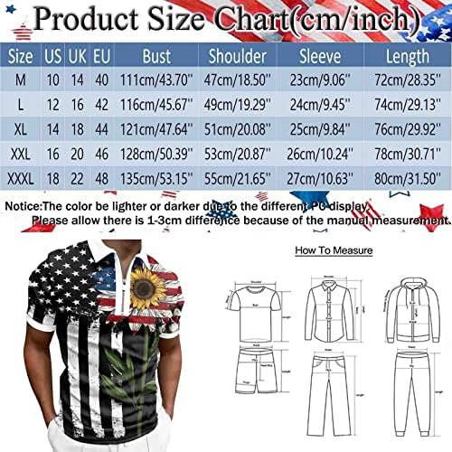 Мъжки Ризи Поло с Флага на САЩ, на 4 юли, Патриотични Тениски, Ежедневни Летни Тениски с 3D Принтом, Къс Ръкав,