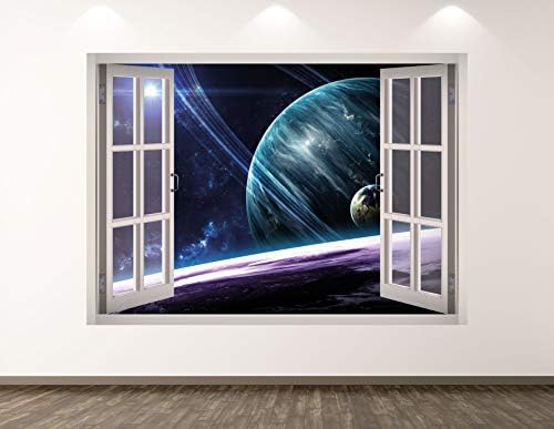 Западна Планинска Planet Стикер За стена, Арт Декор на 3D Прозореца Космическа Galaxy Стикер Рисувани Стенни Детска Стая Подарък на Поръчка BL263 (70 W x 50В)