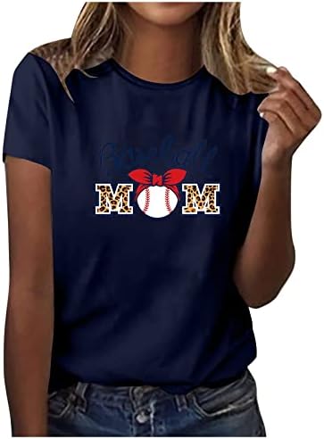 Дамски Летни Блузи 2023, Бейзболни Ризи За Майките, Плажна Риза с Принтом Софтбол, Ежедневна Спортна Блуза за Деня на Майката, Тениски