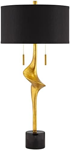 Possini Euro Design Athena Модерна Настолна Лампа за Опресняване Средата на века 35 1/2 Височина От Листово