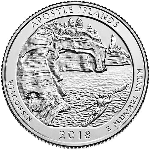 2018 Г. Апостольские на острова, Национален парк Уисконсин, NP Quarter Choice Необращенный монетен двор на САЩ