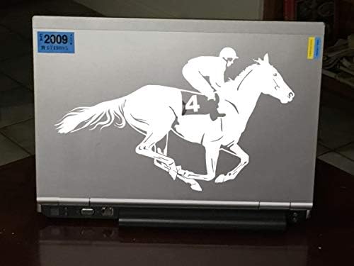 AmiArt Horse Race Jockey - Конен спорт -Тенис Конна езда -Аз обичам коня Си броня Стикер Стикер за лаптоп, стени, камиони X Големи 11,5 x 6,9.