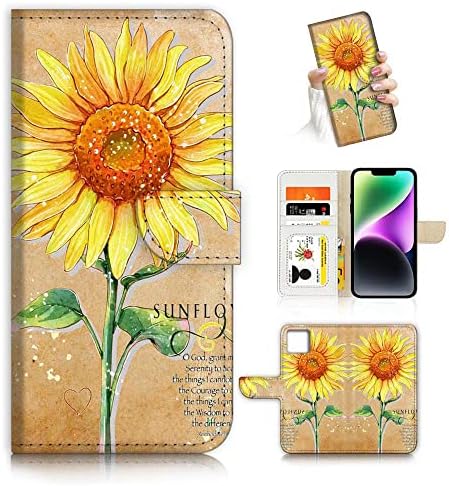 AJOURTEK за iPhone 13 Pro, арт калъф-книжка с панти капак в стила на картините на Винсент Ван Гог, пълна защита