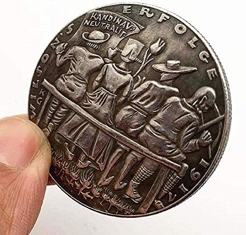 1917 Блуждающая Монета Легендата на Дракон Антични Медна и Сребърна Възпоменателна Монета Копие Украса за Събиране