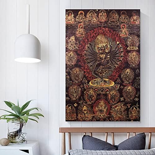 Картини, Будистки Мандала и Тибетски Маски Платно Картина Стенен Художествен Плакат за Спалня Декор Хол 20x30