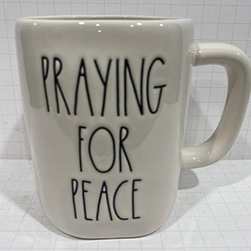 Чаша Rae Dunn PRAYING FOR PEACE - Керамични - Могат да се мият в миялна машина и микровълнова печка - 16 грама