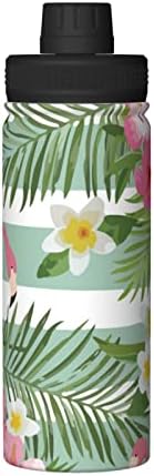 Бутилка за вода Tropical-Flamingo-Floral 18 Грама, Широка Колба От Неръждаема Стомана С Вакуумна Изолация И