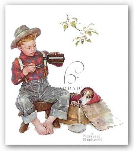Мистериозна болест на Норман Рокуэлла, серия Момче и кучето му, Художествен плакат 11 x14