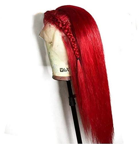 КРН Червен Цвят Бразилски естествен косъм, Копринено Директни 130% Плътност на Синтетични Косми на Дантели Изкуствени Перуки Предварително Выщипанный Косата Е Пъле
