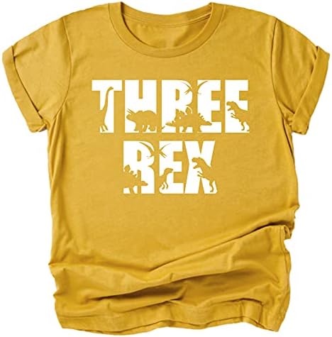 Тениски и Регланы Bold Three Rex Dinosaurs на 3-тия рожден ден за малки момичета и момчета, Дрехи за 3-тия рожден