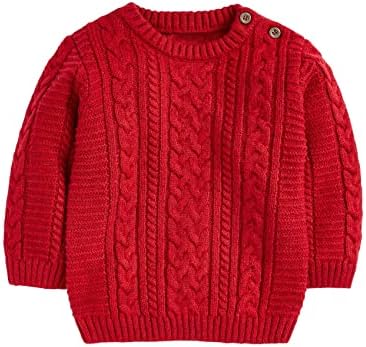 Пуловер с Кръгло деколте за Деца, Вязаный Пуловер с Дълъг Ръкав За Малки Деца, Върхове-Пуловери Копчета за Момчета и Момичета