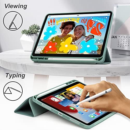 Калъф Migeec за iPad Air 5-то поколение / калъф за iPad Air 4-то поколение С функция за автоматично изключване от режима на сън, на Застояла делото, 10,9 инча, зелен