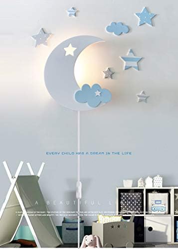 ANYE Moon Light за Деца, с монтиран на стената лампа Сините облак Прекрасно Нощното Небе Декор на стените в Детската Стенно осветление за нощна светлина на Лампата в компл
