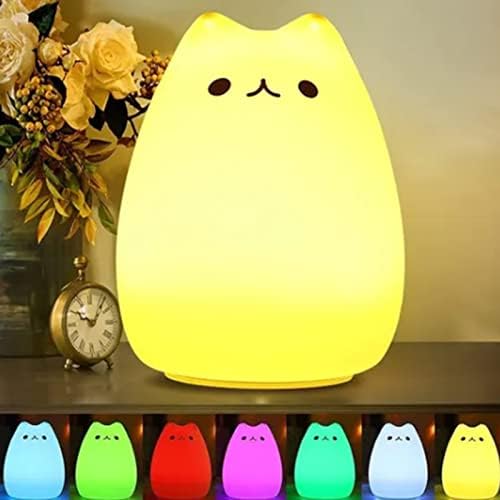 Firlar Сладък Котка лека нощ за Деца Скъпа Лампа нощна светлина В 7 Цвята Led Кран лека нощ за Детски USB Акумулаторна