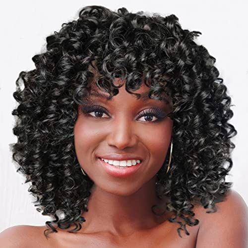 Lookatool Европейски И Американски Дребния Къдрава Африка женски Перука Прът От Пухкав Влакна Висока Копринена Шапка Подходяща За Чернокожите жени Лек Сешоар за коса (