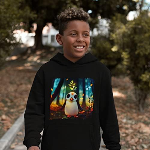 Детска hoody с качулка от порести руно Forest Penguin - Сладко Детска hoody с качулка - Забавно hoody с качулка за деца