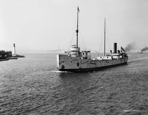 Исторически находки Снимка: СС Delaware, Фар Гратиот, Товарен кораб, Товарни кораби, Порт Хюрън, Мичигън, c1900