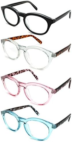 Edge I-да се Носят Пластмасови Кръгли Дамски Очила за четене, Овални Ридеры за Жени 32075TT-4 (БУ/Деми)