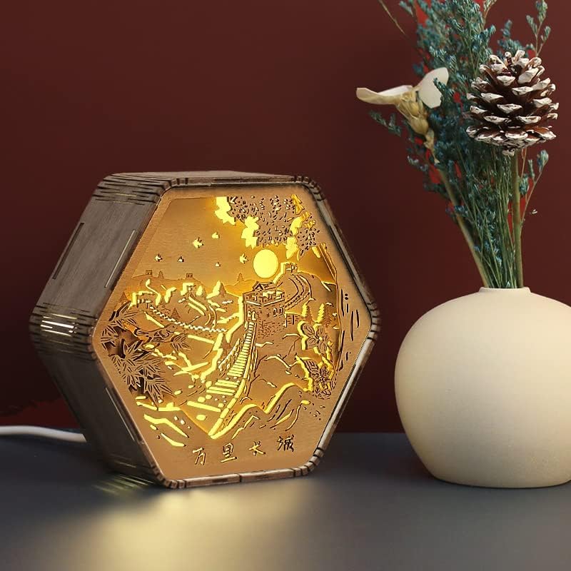 Подарък лампа за дърворезба KESTY Dunhuang, Античен Културен и творчески подарък ръчна изработка, украса прикроватного масичка, Нощни лампи, резбовани лампа, средата на е