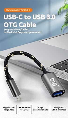 Big-E C USB-USB 3.0 Женски OTG адаптер, който е съвместим с вашите Oppo CPH2211 за пълноценно свързване на кабел