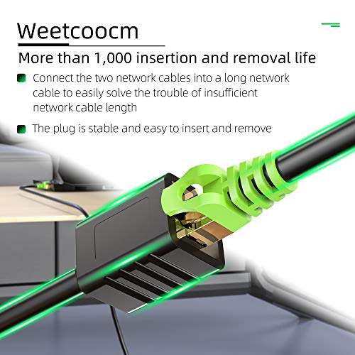Удлинительный Ethernet кабел 40 фута, Мрежов кабел за удължаване Weetcoocm основа cat6a, кабел с rj-45 экранированным