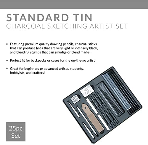 Комплект за рисуване на дървени въглища Royal & Langnickel Essentials (TM) Среден размер с калай