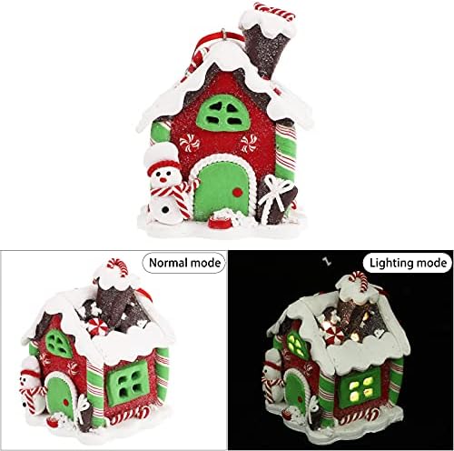 NUOBESTY Коледен Човечето Къща с Подсветка: Коледа Декорации за Селски Дом, Led Снежен човек, Коледна Елха,